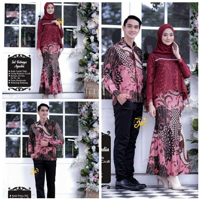 Baju Kebaya Couple Ayudia Modern Baju Tunangan, Seserahan, Pernikahan, Wisuda, Lamaran, Kondangan