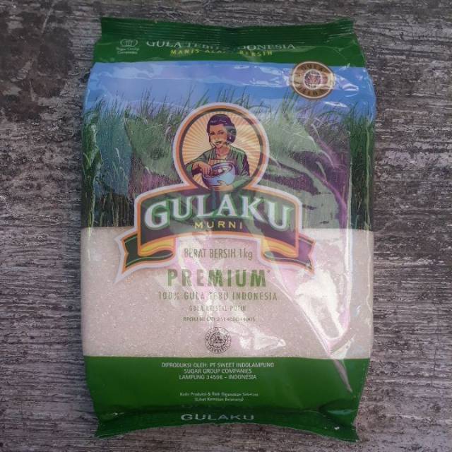 Gulaku Gula Pasir Premium 1 Kg - Kemasan Hijau dan Kuning