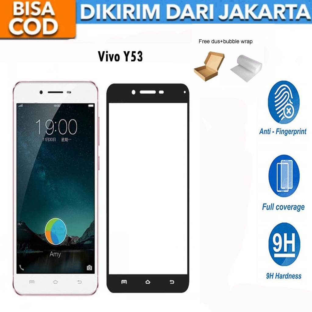 Tempered Glass Vivo Y53 Full Cover / Full Screen Protector Anti Gores