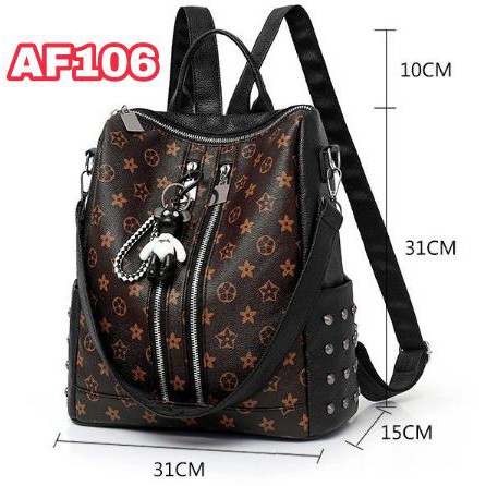 MANTUL tas ransel wanita Backpack punggung import Sekolah Kuliah Kerja 106 - BROWN HOT ITEM
