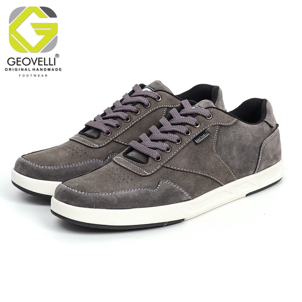 Gevelli Grey | Sepatu Abu Casual Sneakers Kasual Polos Original Pria Cowok Footwear New | 44-39