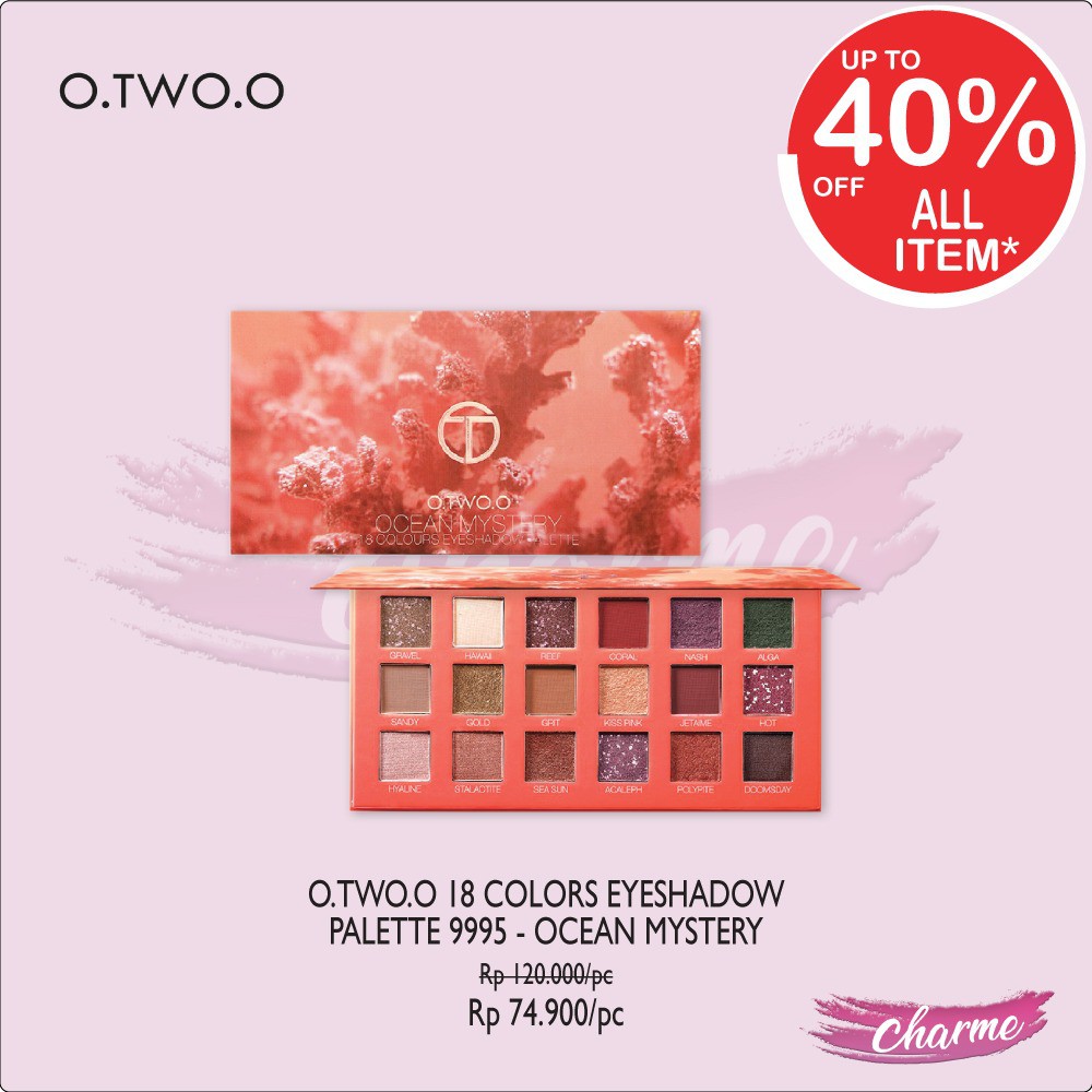 (READY &amp; ORI) O.Two.O otwoo 18 Colors Eyeshadow Palette 9995 18 warna - Ocean Mystery