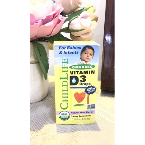 Childlife Organic Vitamin D3 drops 400iu Baby Infant Natural Berry
