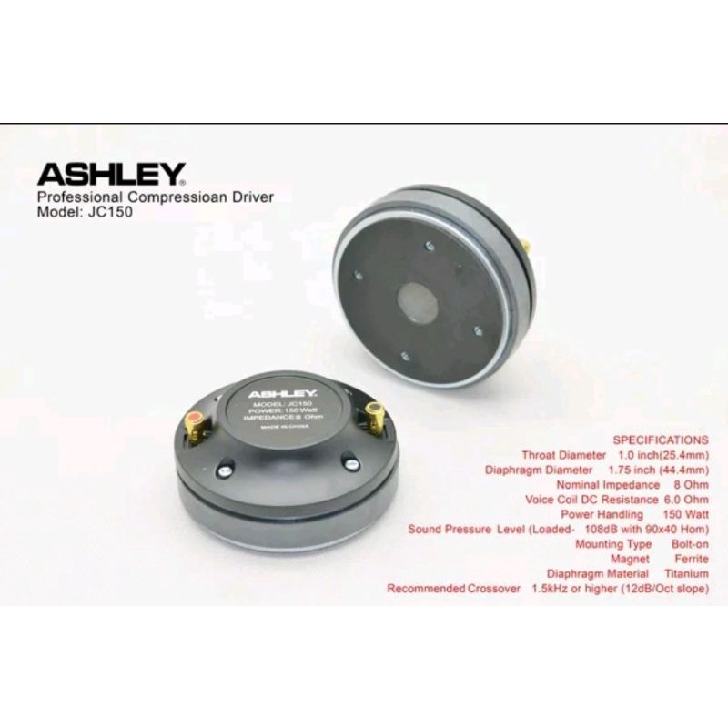 Driver tweter ashley jc150 ori