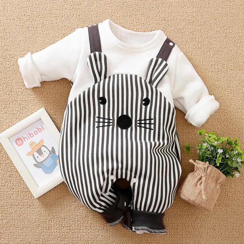 Baju bayi import jumper bayi newborn motif Tikus lucu bahan katun anti gerah jumpsuit bayi