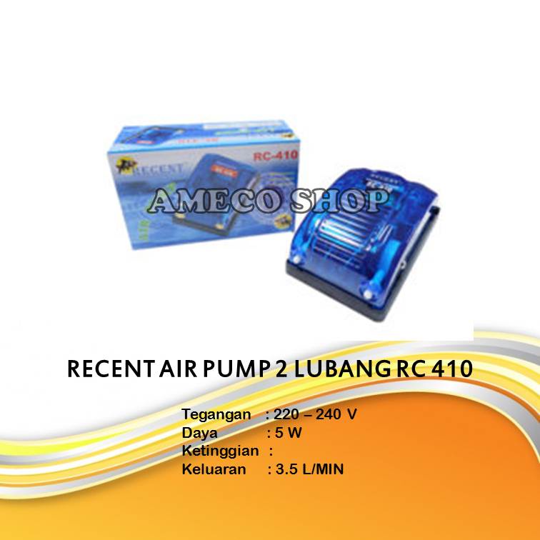 Recent Mesin Aerator Air Pump Pompa Udara 2 Lubang RC 410