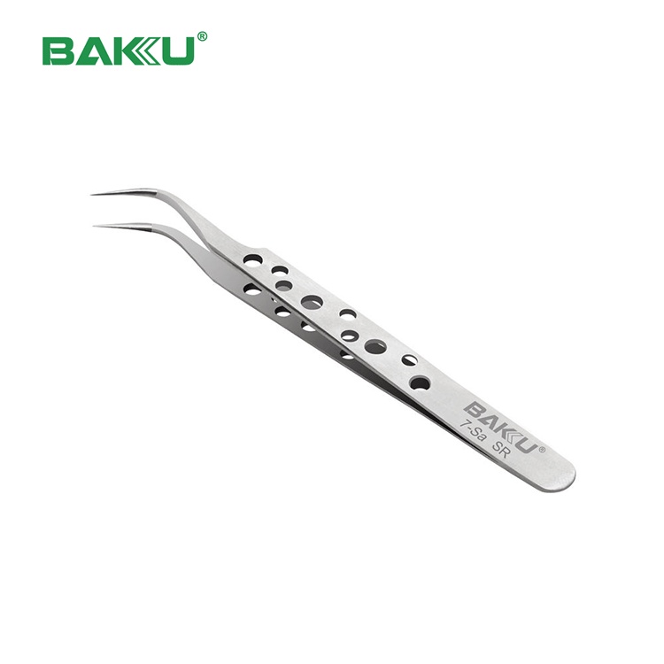 Baku Pinset Tweezer Bengkok Tajam BK-V9 7-SA Stainless Steel Original