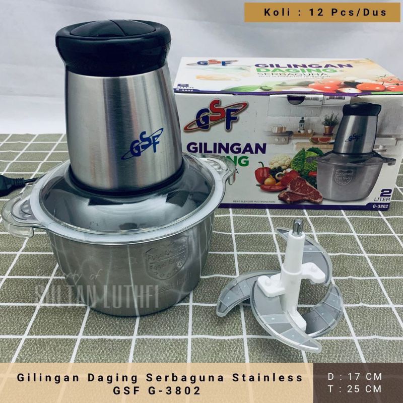 blender daging stainless gsf 3802 gilingan daging serbaguna gsf