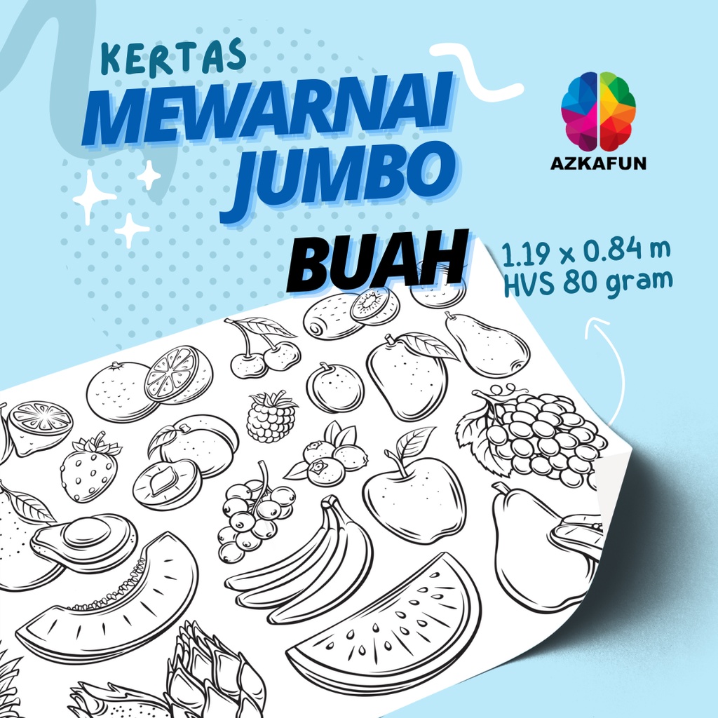 

Kertas Mewarnai Jumbo BUAH - mewarnai besar - Giant Coloring Page