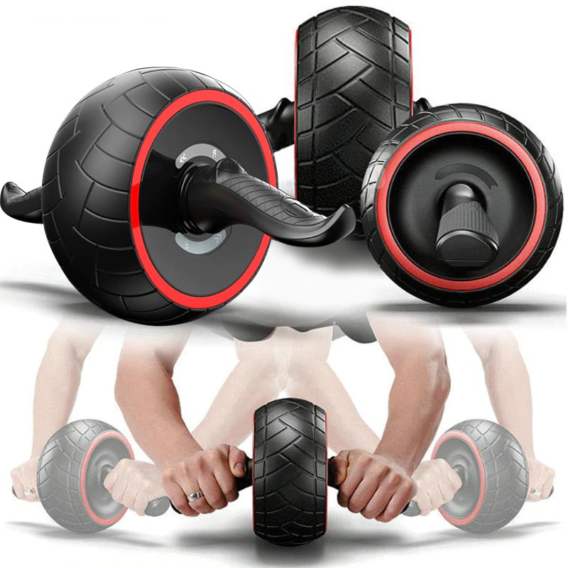 SDP Roda Latihan Bahu Tangan Fitnes Portable  keepfit alat fitness roller abs abdominal wheel exercise - ys150 - black/red By Pro