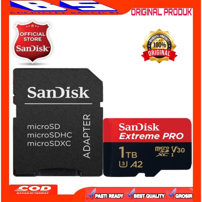 [BS] SANDISK EXTREME PRO 1TB 4K 170MB/s MICRO SD A2 U3 HIGH SPEED MICROSD RESMI ORI 1 TB