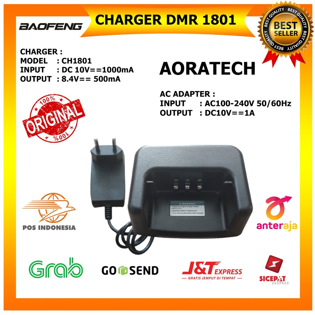 Charger dan Dock Charger Handy Talkie HT BAOFENG DMR-1801 Original