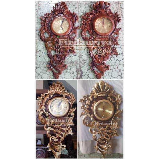 FREE ONGKIR Jam dinding jati shabby mewah antik asli ukiran Jepara GRATIS ONGKIR mewah unik clock wa