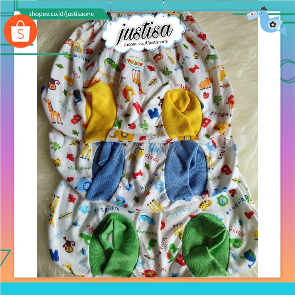 Promo !! (6pcs) Celana Bayi pop vinata putih motif - 6pcs celana  pop bayi murah