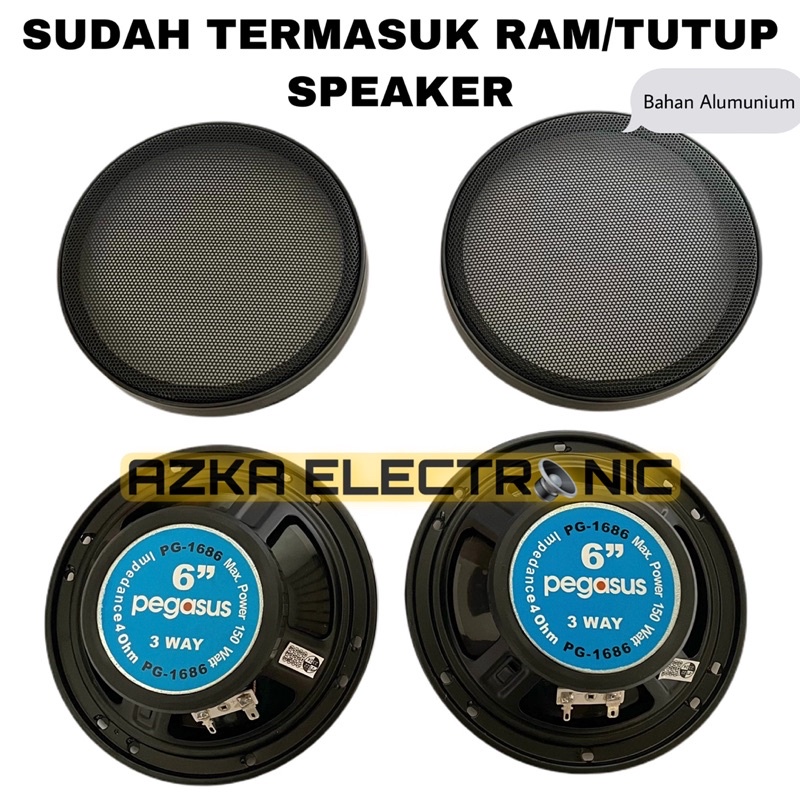 Speaker Coaxial 6 Inch 3 Way 150 Watt Pegasus PG-1686