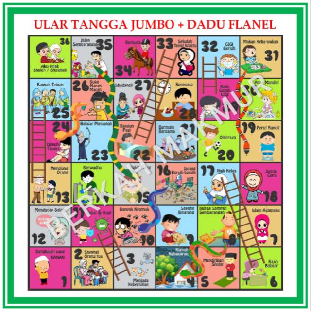 [Dadu Flanel] Ular Tangga Jumbo Mainan Anak | Shopee Indonesia