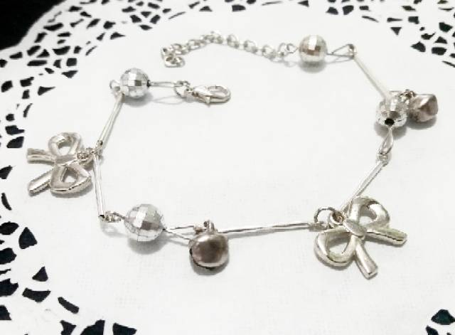 Gelang kaki lonceng stainless pita kaki sylver silver gold gelang kaki stainless steel lonceng