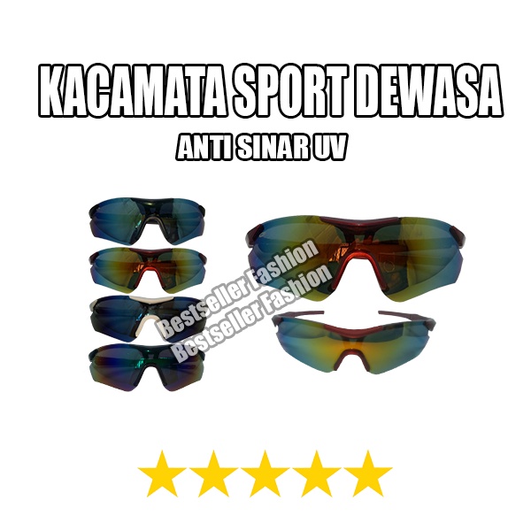 KacaMata Sepeda Olahraga Outdoor Motor Outdoor Bike Sporty Lensa Anti UV Biker Goes Sunglasses Kacamata Gaya Sporty Pria Wanita