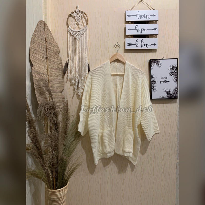 KARDIGAN OVERSIZE | OVERSIZE PREMIUM | CARDY OVERSIZE | KARDIGAN TEBAL-Off White