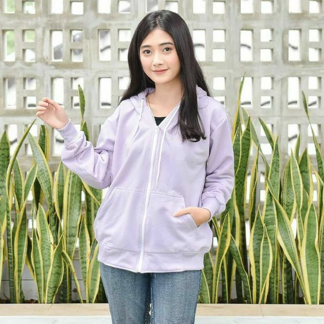 Jaket Wanita Sonya Hoodie Zipper Jumper Sweater Polos bahan Fleece Hot Item Best Seller Trend