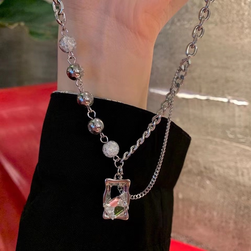 Kalung Rantai Clavicle Desain Geometri Gaya Korea