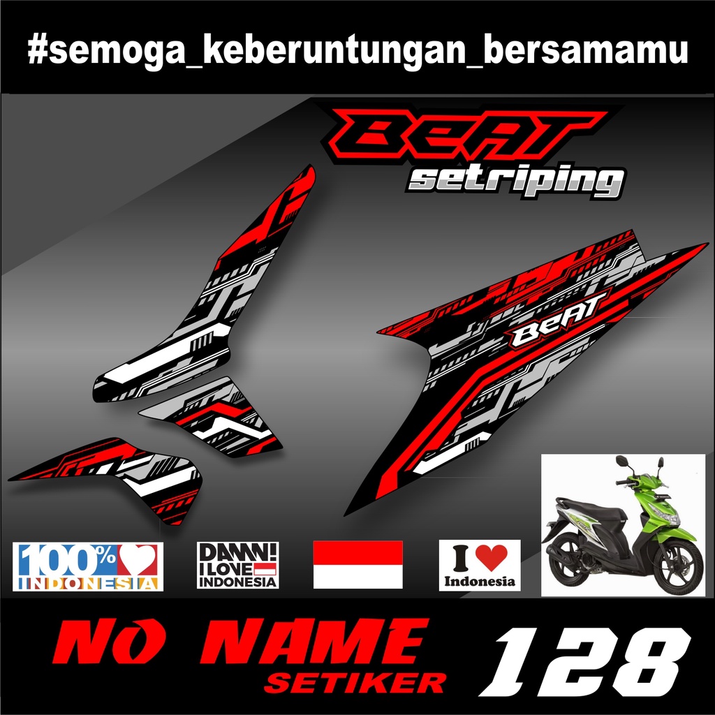 Striping Beat Karbu 2008 2009 2010 2011 2012 (128) Variasi Sticker Stiker Skotlet Motor Scotlite List