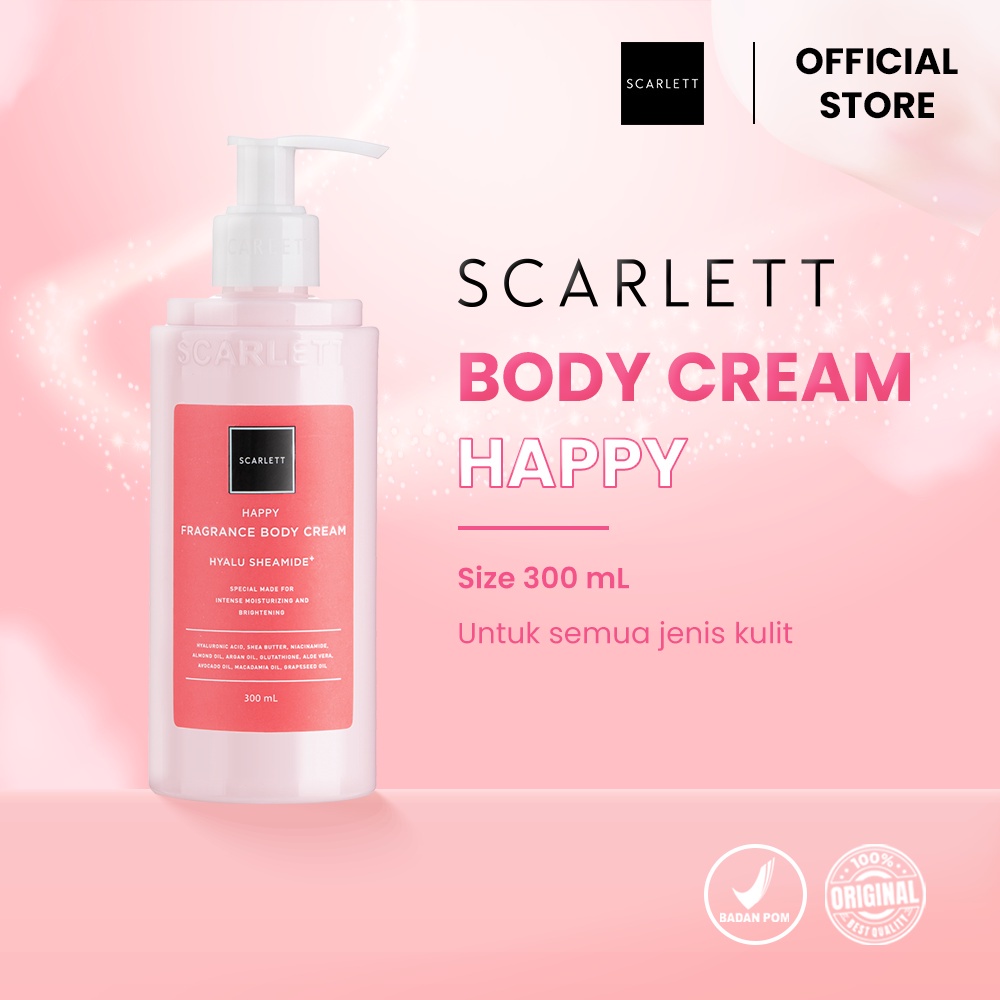 *RM* SCARLETT BODY CREAM LOVING / HAPPY / JOLLY / CHARMING BPOM - READY BODY CREAM SCARLETT