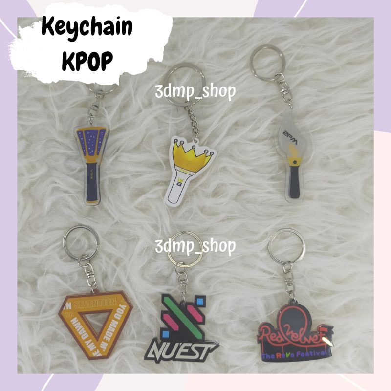 Gantungan Keychain Ganci Kunci Kpop Ikon Infinite Wanna One Winner Vixx 2pm Bigbang TFBoys Apink