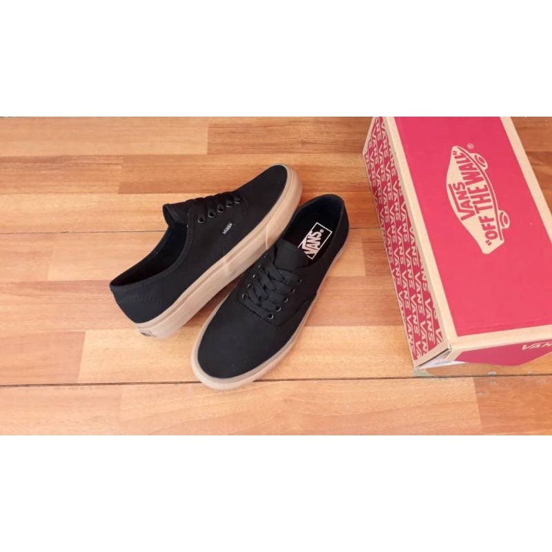 SEPATU IMPORT VANS AUTHENTIC BLACK GUM MONOSIZE WAFFLE DTMADE IN CHINA