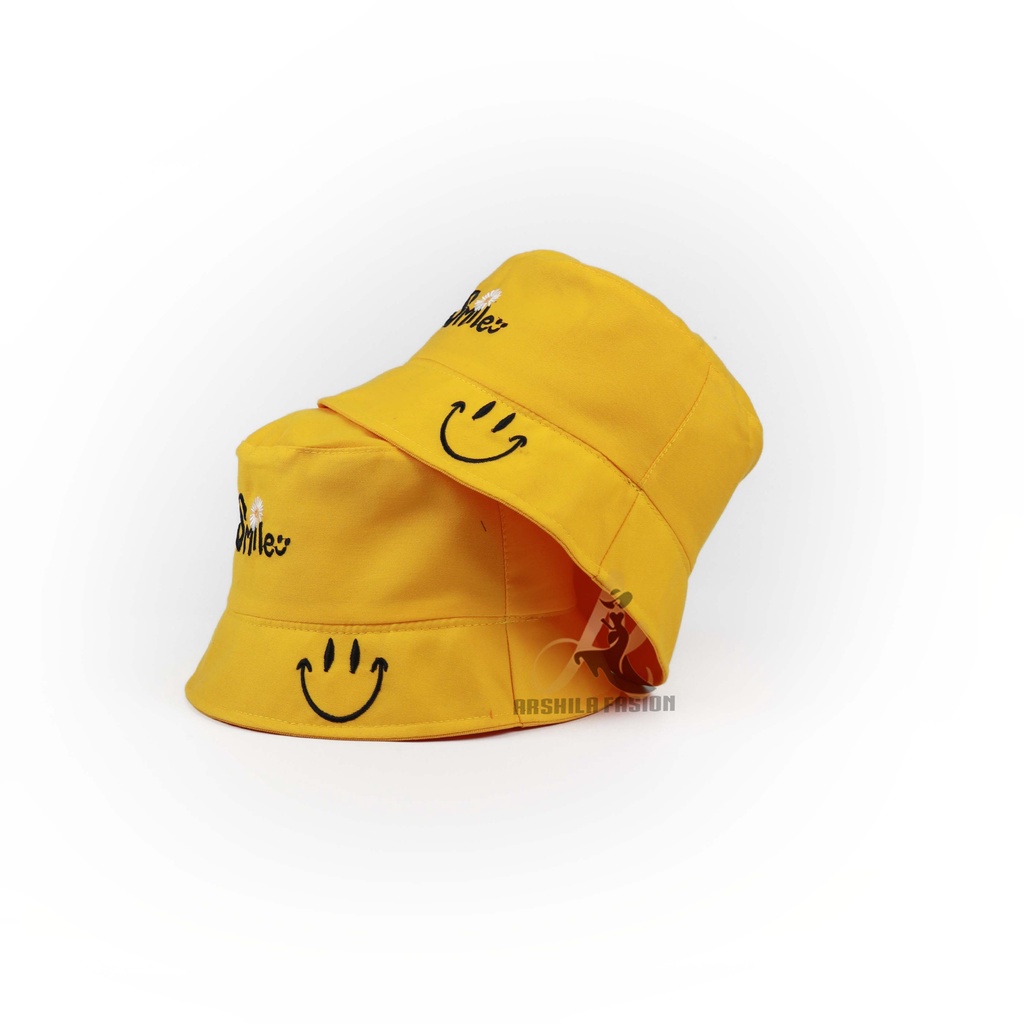 Topi Bucket Perempuan Motif Smile-Daisy Dewasa