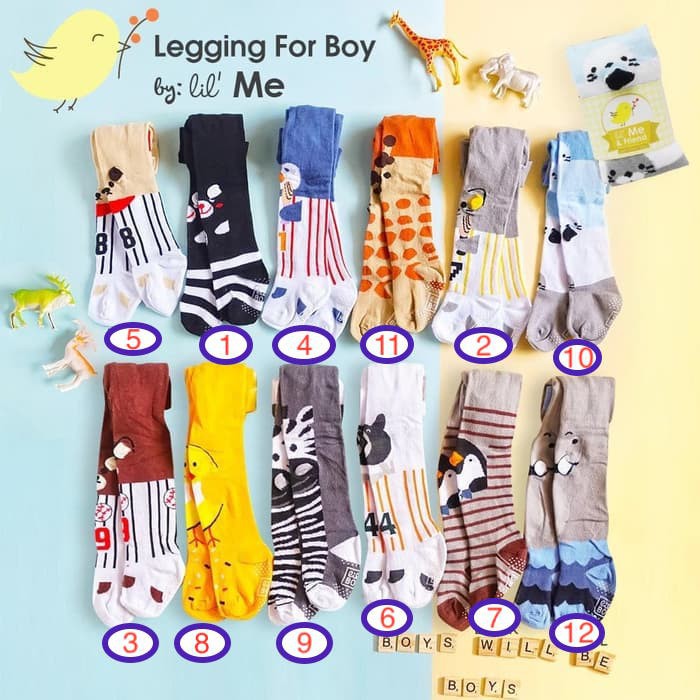 Royale Bebe Lil Me Legging Motif Tutup Kaki Bayi Laki - Laki