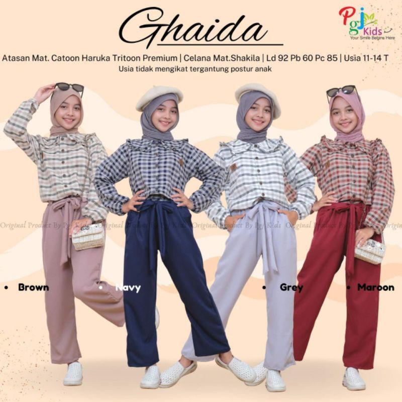 Set Remaja Setelan Celana Setelan kulot Baju anak ghaida Ori Pgj kids