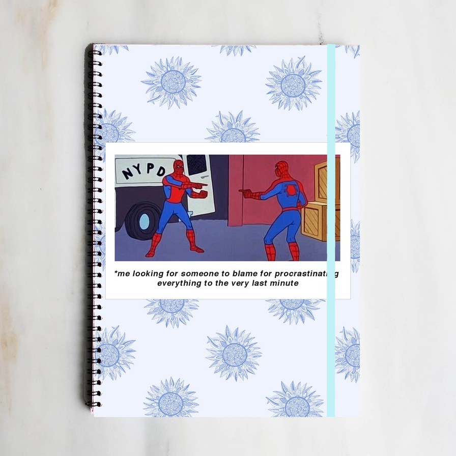 

SPIDERMAN MEME PROCRASTINATION Spiral Ruled Notebook Diary Journal Office School Supplies Buku Tulis