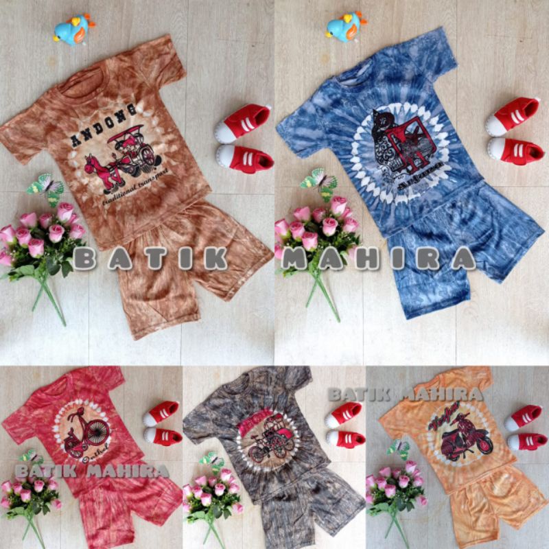 Bisa Pilih Warna Set Baju &amp; Celana Anak khas Jogja Bahan Kaos Bisa Pilih Warna ( 1-- 10 ) Th