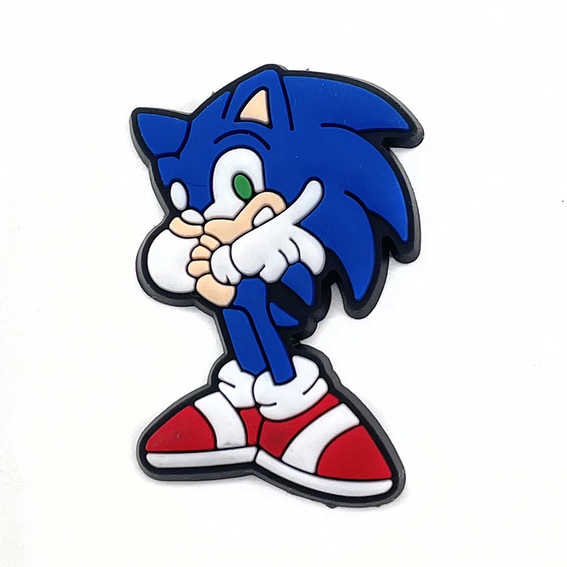 Sonic the Hedgehog Jibbitz Crocs wanita charms sendal PVC pin Aksesoris DIY permainan Bahan Untuk Dekorasi Sepatu Hadiah pria