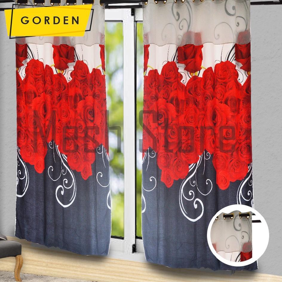 VRE Hordeng / Gorden Motif Bunga JENDELA - Motif BUNGA/CORAK (Promo)