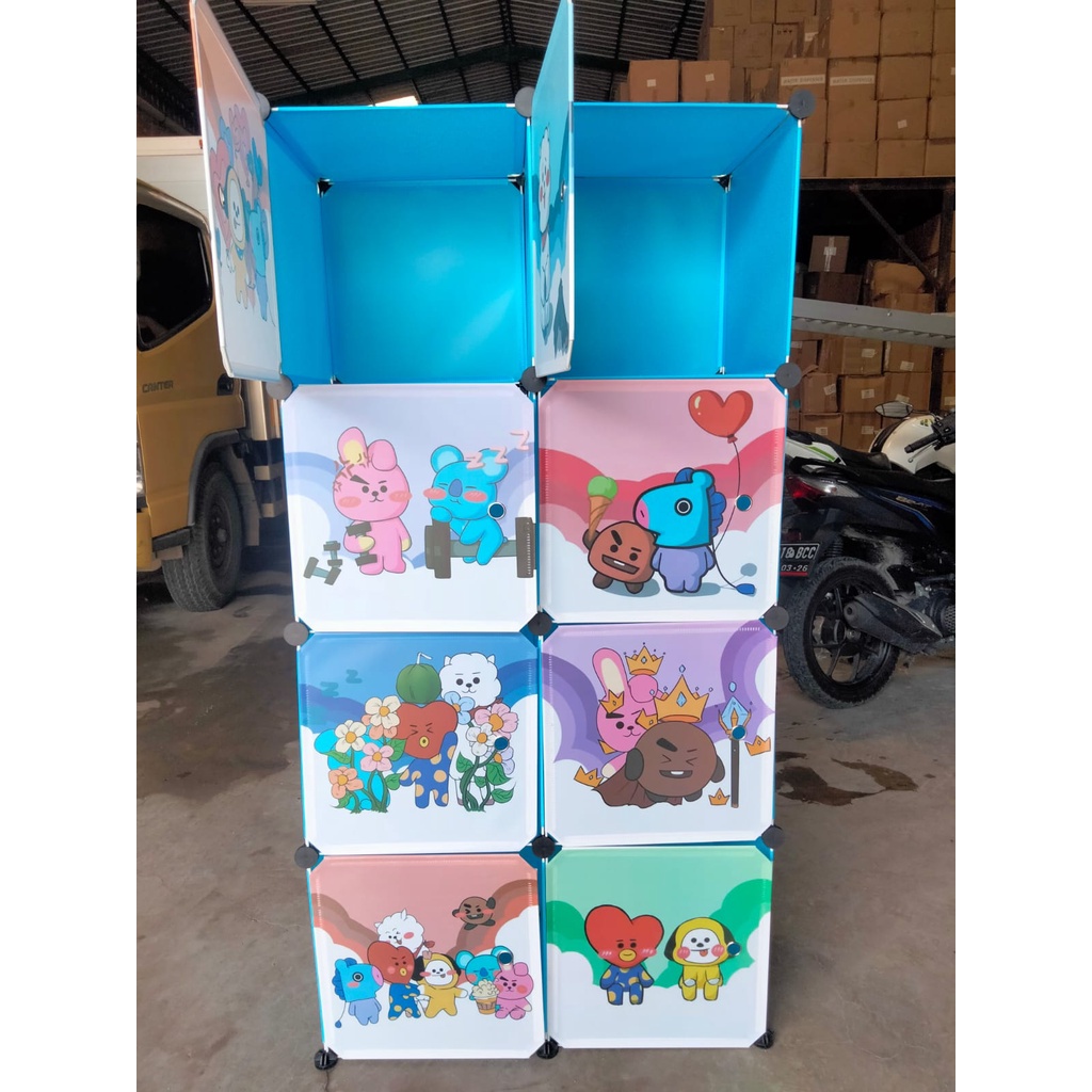 SHENAR LEMARI PLASTIK SERBAGUNA 2x4 - KARAKTER DORAEMON DAN LAIN2 (ADA GANTUNGAN BAJU) LEMARI BAJU PAKIAN LEMARI PORTABLE MULTIFUNGSI / LEMARI KARAKTER