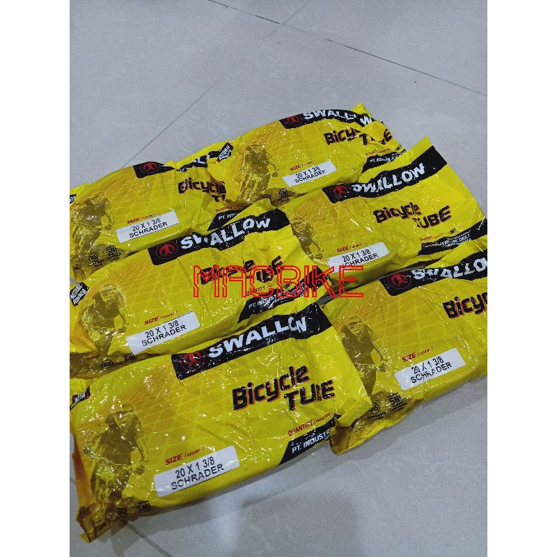 BAN DALAM SEPEDA 20X13/8 SWALLOW | BAN DALAM 20 X 1/38 SWALLOW SCHRADER | BAN DALAM SEPEDA LIPAT