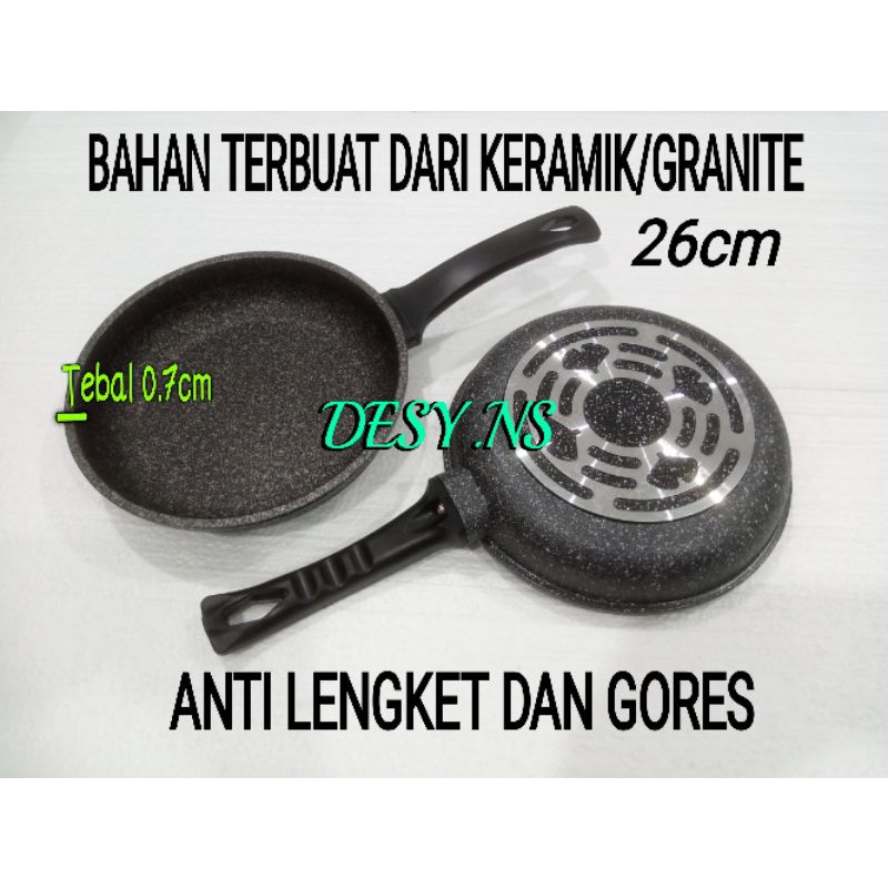 TEFLON KERAMIK 26CM JAGOO/TEFLON GRANITE 26CM/TEFLON ANTI LENGKET GRANITO 26CM JAGOO