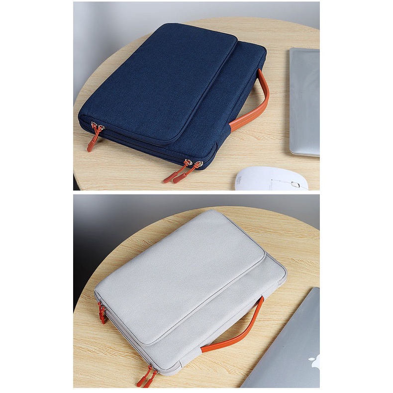 Tas Laptop Macbook Pro Air M1 M2 Jinjing Nylon Leather Handstrap Protective Case 11 12 13 14 15 inch