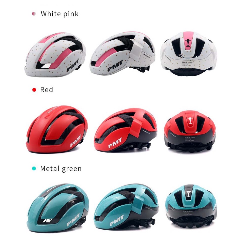PMT Helmet K-09 Metal Blue - white Pink - White Red - Helm Sepeda
