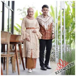 Baju batikcouple Fit motif vila jogja- set hem+ kebayabatik Ruffles