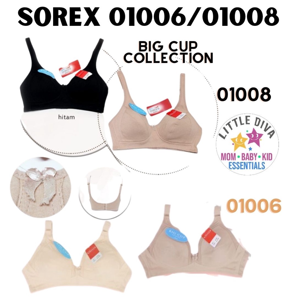 BRA Cup Besar Sorex 01006 atau 01008 BH  busa tipis tanpa kawat big cup size 36 38 40 42 44 bh besar BTK kait 2