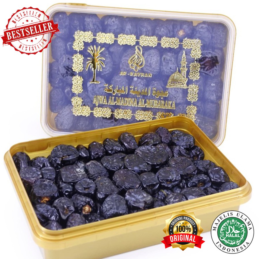 

Kurma Nabi Ar Rayhan Ajwa Al Madina Al Mubaraka 500 gram Dates Kurma Palestina Premium Terbaik