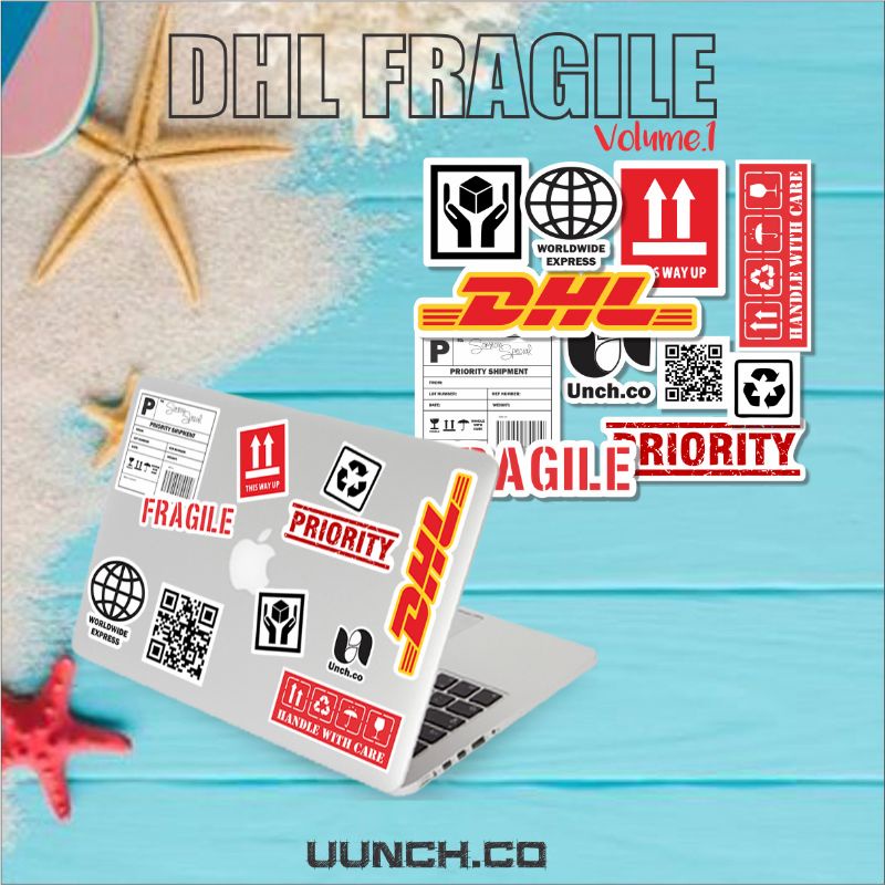 STICKER AESTHETIC CASE HANDPHONE LAPTOP TUMBLR BUJO CUSTOM HELM SKATEBOARD FRAGILE || DHL VOL.1