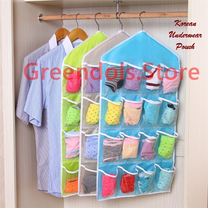 POUCH GANTUNG Korean Underwear Pouch banyak sekat kantong pakaian dalam hijab Rapi kerudung syal