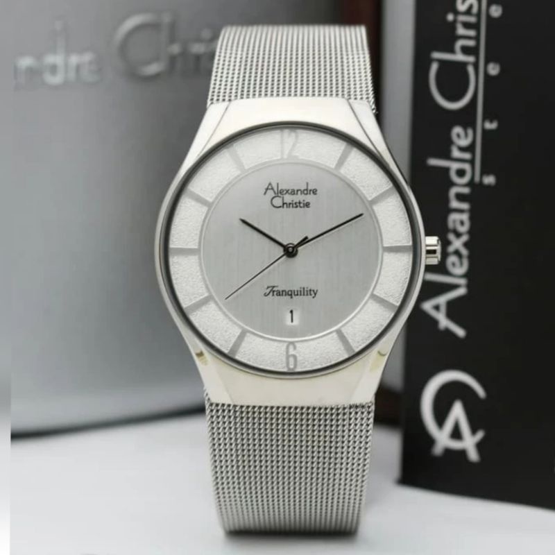 Jam tangan Pria Alexandre christie 8331 Ac 8331 Silver Putih