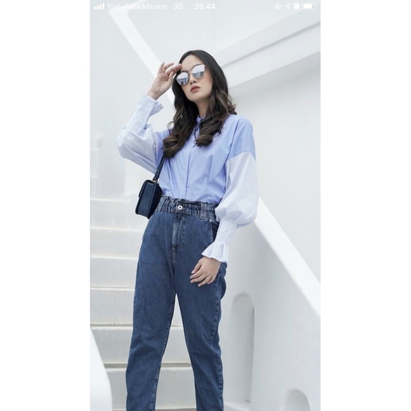 Buttonscarves x Benang Jarum Blue Calie shirt