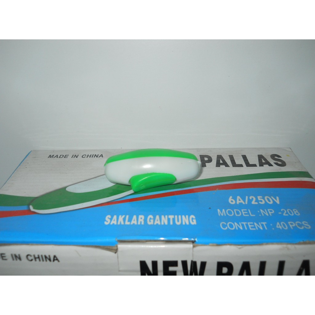 Saklar gantung new pallas hijau 2A/250V skakel listrik gantung ijo sakelar new palas sekakel jumbo