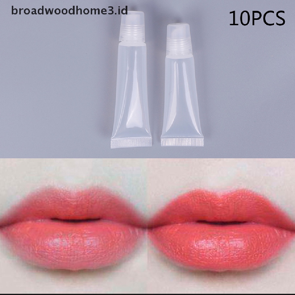10pcs Tabung Kosong Bahan Plastik Bening Ukuran 8 / 15ml Untuk Lip Gloss / Lip Balm